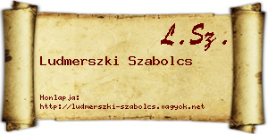 Ludmerszki Szabolcs névjegykártya